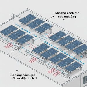 Khoảng cách gió góc nghiêng tối ưu diện tích