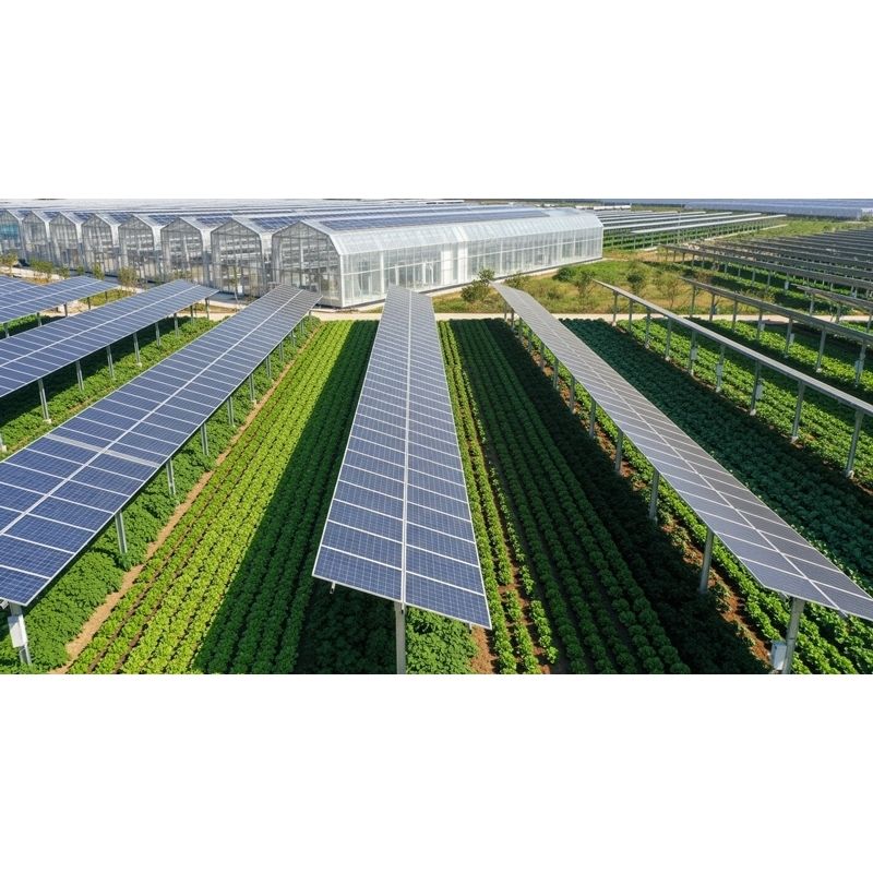 Ứng dụng trong trồng trọt (nhà kính + cây dưới tán pin)