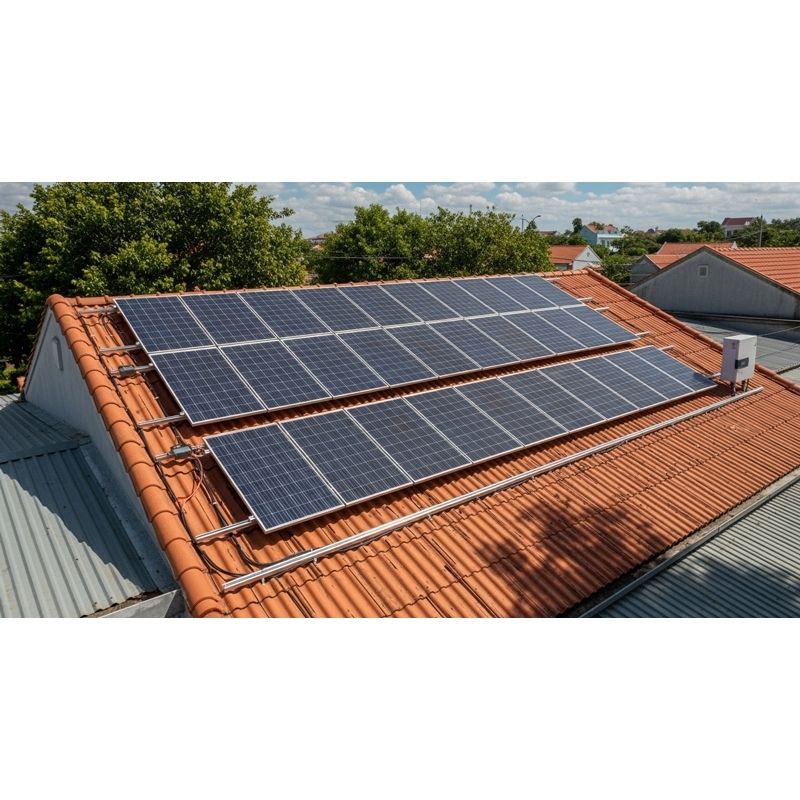 Các tấm pin được lắp trên mái của nhà dân Việt Nam