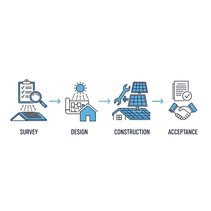 quy trình lắp đặt điện mặt trời