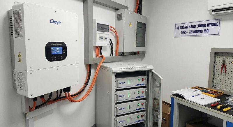 Biến tần Hybrid Deye kết hợp cùng pin lưu trữ Lithium - Xu hướng mới của năm 2025
