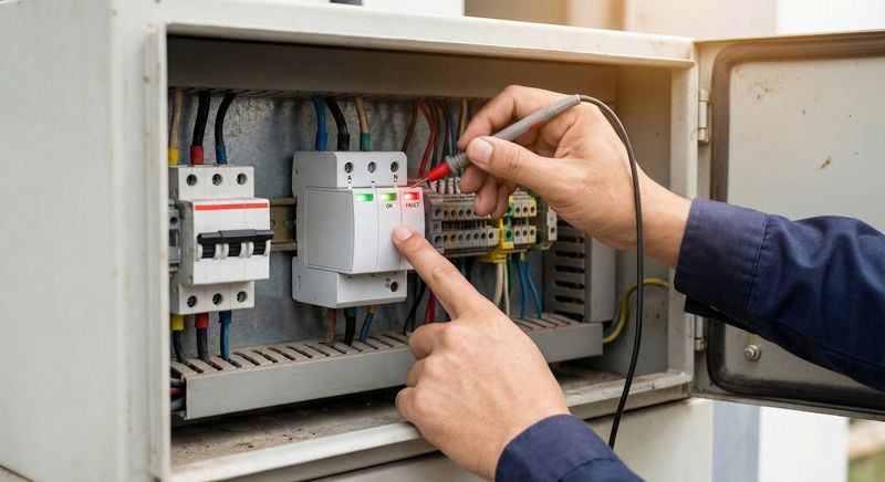 Kiểm tra trạng thái đèn báo của thiết bị chống sét trong tủ